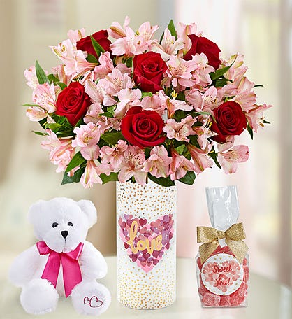 True Love Rose & Peruvian Lily Bouquet
